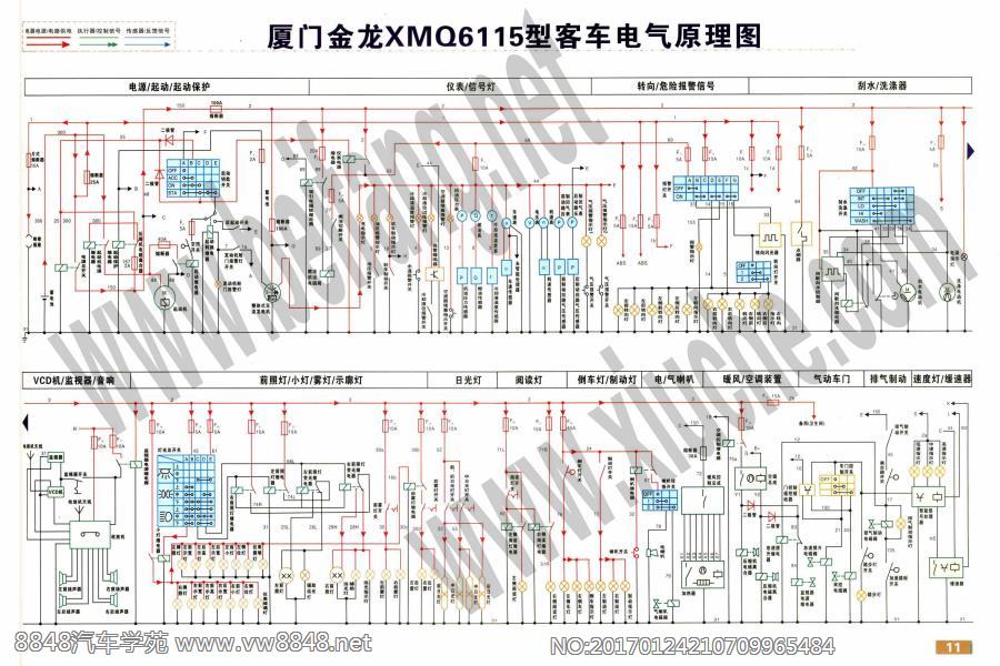 厦门金龙XMQ6115型客车电气原理图